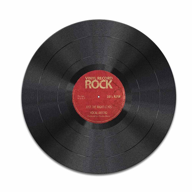 WIRESTER Non-Slip Round Mousepad, Vintage Vinyl Record Red Mouse Pad for Home, Office and Gaming Desk - Image 2